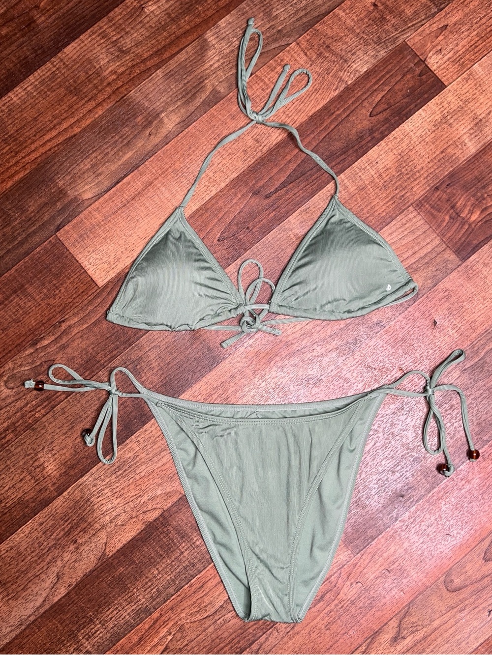 O'Neill Olive Green Triangle String Bikini